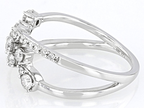 Park Avenue Collection® 0.50ctw Round White Diamond 14k White Gold Bypass Ring - Size 8