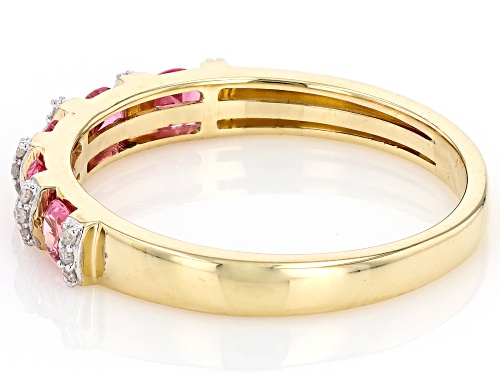 Park Avenue Collection® .50ctw Pink Spinel And .05 White Diamond 14k Yellow Gold Band Ring - Size 7