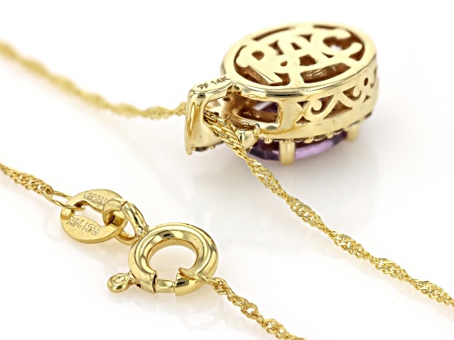 Park Avenue Collection® Lavender Spinel And White Diamond 14k Yellow Gold Pendant And Chain 0.71ctw