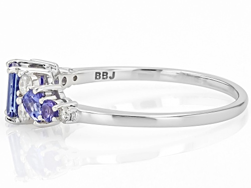 Park Avenue Collection® 0.48ctw Tanzanite And 0.16ctw White Diamond 14k White Gold Ring - Size 9