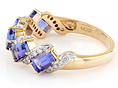 Park Avenue Collection® 1.54ctw Tanzanite And .25ctw White Diamond 14k Yellow Gold Band Ring - Size 6