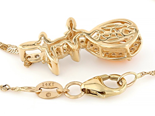 Park Avenue Collection® Spessartite And White Diamond 14k Yellow Gold Pendant & Chain 0.58ctw