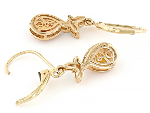 Park Avenue Collection® Spessartite And White Diamond 14k Yellow Gold Earrings 1.13ctw