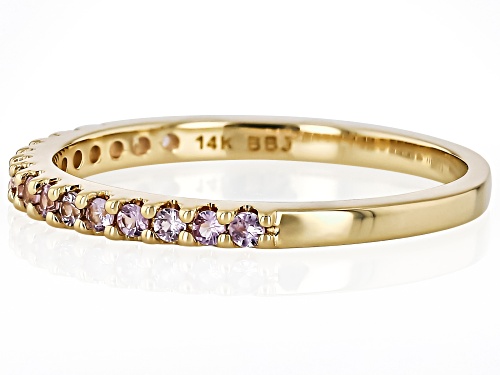 Park Avenue Collection® 0.28ctw Round Pink Sapphire 14k Yellow Gold Band Ring - Size 7