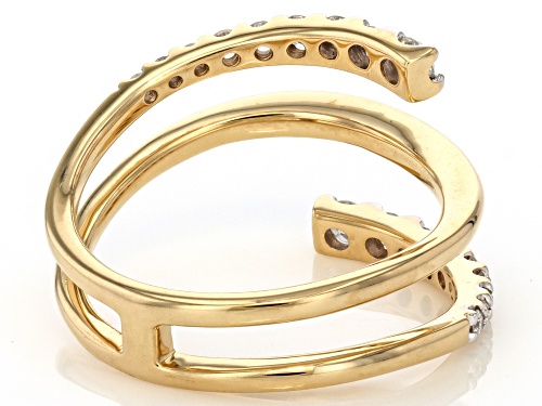 Park Avenue Collection® 0.50ctw Round White Diamond 14k Yellow Gold Bypass Ring - Size 6