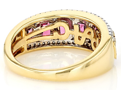 Park Avenue Collection® Malawi Magenta Garnet & White Diamond 14k Yellow Gold Ring 1.55ctw - Size 9