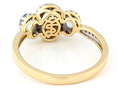 Park Avenue Collection® 0.59ctw Santa Maria Aquamarine and 0.30ctw Diamond 14k Yellow Gold Ring - Size 7