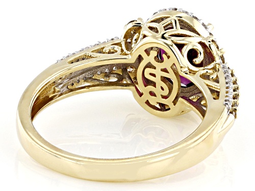 Park Avenue Collection® Grape Color Garnet And Diamond 14k Yellow Gold Ring 2.40ctw - Size 7