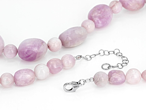 Pacific Style™ Kunzite Nugget And Bead Rhodium Over Silver Necklace - Size 20