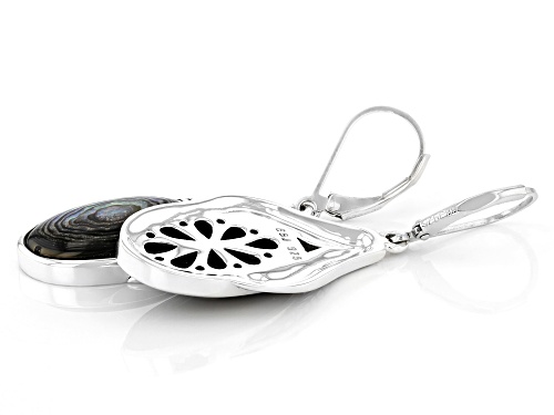 Pacific Style™ Abalone Shell Sterling Silver Braided Detail Earrings