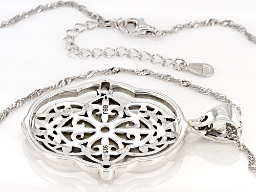Pacific Style™ Mother-of-Pearl Sterling Silver Filigree Design Enhancer With 18