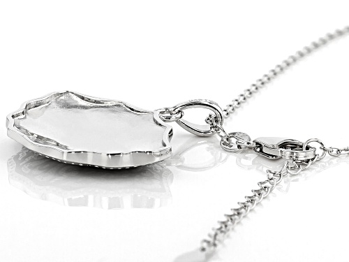 Pacific Style™ Custom Shape Sterling Silver Floral Design Pendant With Chain