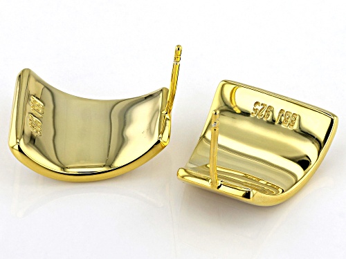 Pacific Style™ White Mother-Of-Pearl 18k Yellow Gold Over Sterling Silver Earrings