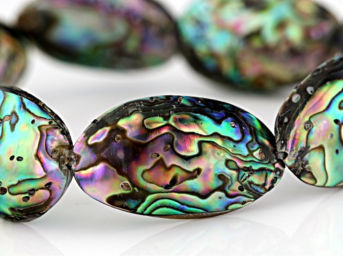 Pacific Style™ 20x13mm Abalone Shell Doublet Stretch Bracelet