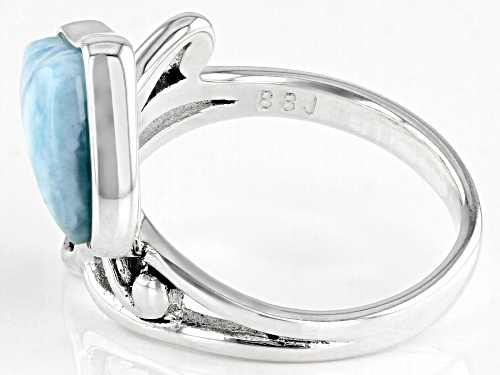 Pacific Style™ Larimar Sterling Silver Jellyfish Ring - Size 11