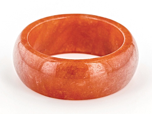 Pacific Style™ 8x8mm Orange Jadeite Eternity Band Ring - Size 9