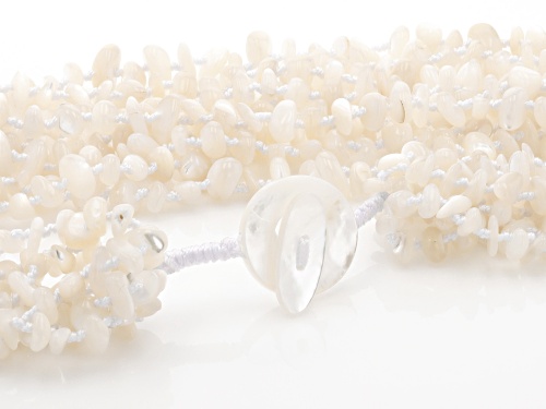 Pacific Style™ White Mother-Of-Pearl 8-Strand Chip Necklace - Size 20