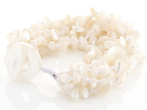Pacific Style™ White Mother-Of-Pearl 6-Strand Chip Bracelet - Size 8
