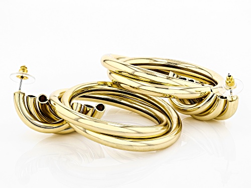 Paula Deen Jewelry™ Gold Tone Twisted Double Hoop Earrings