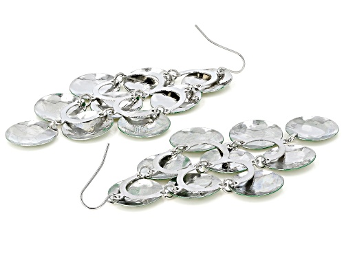 Paula Deen Jewelry™ Painted Green And Silver Tone Floral Chandelier Earrings