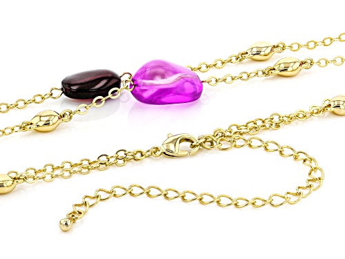Paula Deen Jewelry™ Purple And Burgundy Bead Gold Tone Double Strand Necklace