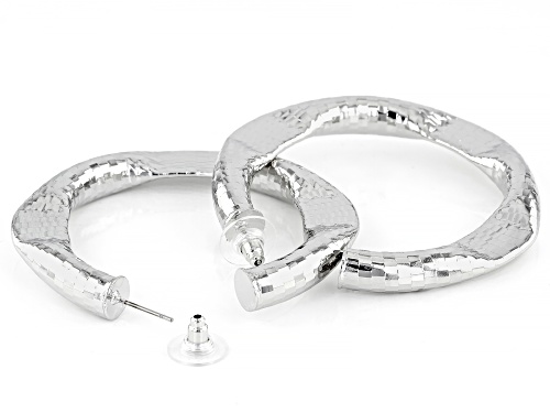 Paula Deen Jewelry™ Silver Tone Hammered Hoop Earrings