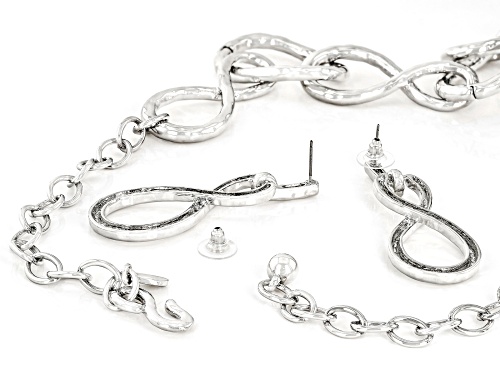 Paula Deen Jewelry™ Silver Tone Large Chain Link Necklace and Earring Set