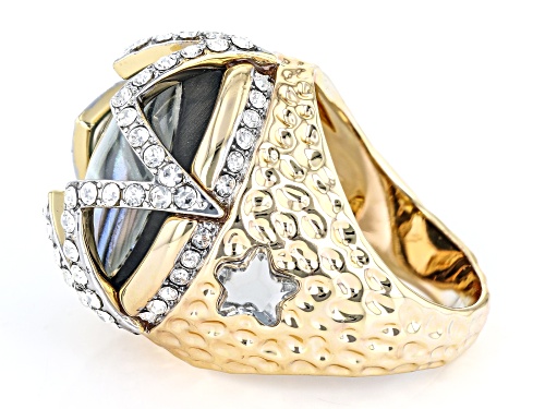 Paula Deen Jewelry™ Multi-Color Abalone & Crystal Gold Tone Dome Ring - Size 7