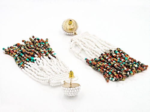 Paula Deen Jewelry™ Multi-Color Bead Gold Tone Dangle Earrings
