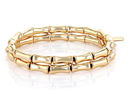 Paula Deen Jewelry™ Acrylic Bead Gold Tone Set of 2 Bracelets With A Cross