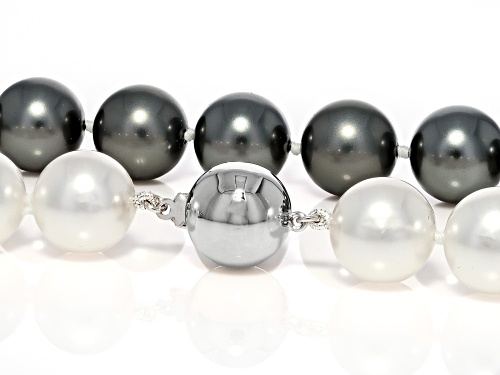 Pearlfection® 13.5mm Tahitian Simulant Rhodium Over Silver 24 Inch Strand Necklace - Size 24