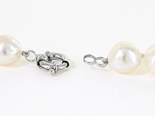 Genusis Pearls™ 13-15mm Baroque White Cultured Freshwater Pearl Silver 20