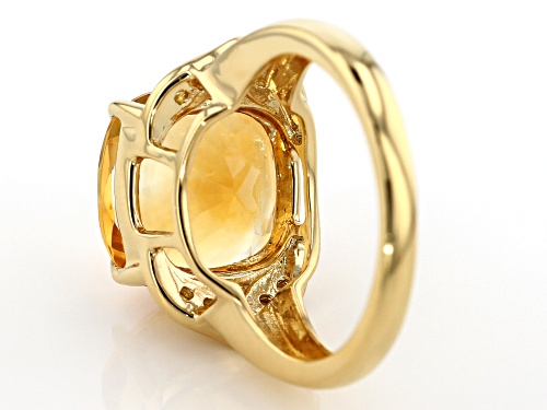 5.07ct Citrine With .13ctw Yellow Sapphire 18k Yellow Gold Over Sterling Silver Ring - Size 7