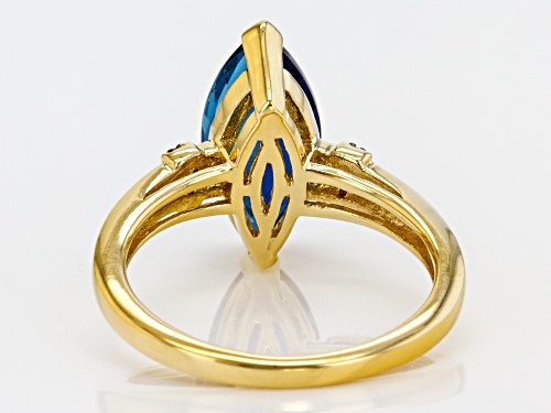 2.80ct London Blue Topaz With .04ctw Blue Diamond Accent 18k Gold Over Sterling Silver Ring - Size 9