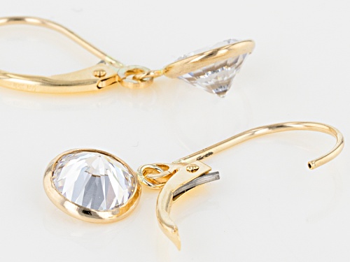 Pre-Owned Bella Luce ® 4.34ctw White Diamond Simulant 10k Yellow Gold Earrings (2.56ctw Dew)