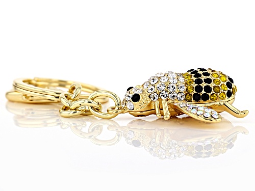 Pre-Owned Off Park ® Collection, Multi-color Crystal Gold Tone Bee Key Chain