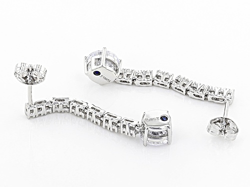Pre-Owned Vanna K ™ For Bella Luce ® 3.74ctw White Diamond Simulant Platineve® Earrings (2.25ctw Dew