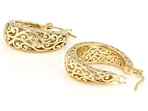 Pre-Owned Artisan Collection Of Turkey™ 18k Yellow Gold Over Sterling Silver Hoop Earrings