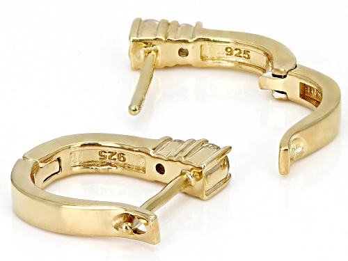 Pre-Owned 0.36ctw White Lab Created Sapphire With Green Enamel 18k Yellow Gold Over Sterling Silver