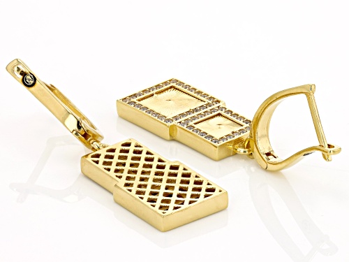 Pre-Owned Artisan Collection of Turkey™ 0.56ctw Diamond Simulant 18k Gold Over Silver Sunburst Earri