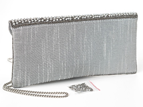 Pre-Owned Off Park® Collection, Seed-bead Pearl Simulant Gray Clutch