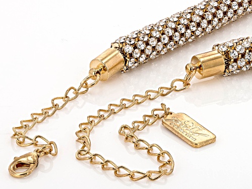 Pre-Owned Off Park® Collection, White Crystal Gold Tone Necklace & Dangle Earring Set