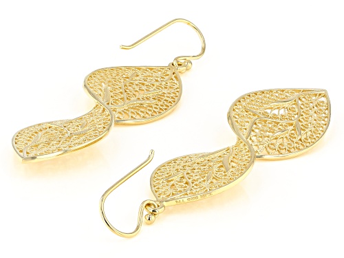 Pre-Owned Artisan Collection Of Turkey™ 18K Yellow Gold Over Sterling Silver Twisted Dangle Earrings