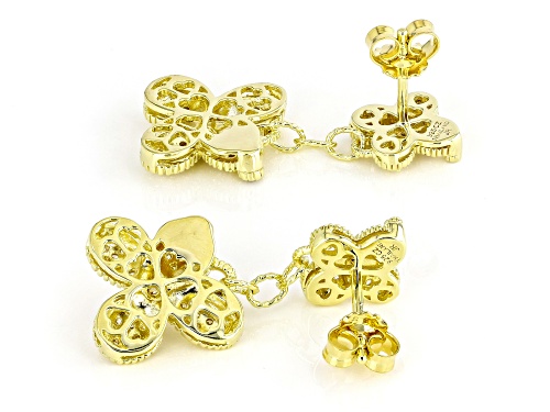 Pre-Owned Judith Ripka  Bella Luce® Diamond Simulant 14k Gold Clad Petaluma Pave Earrings