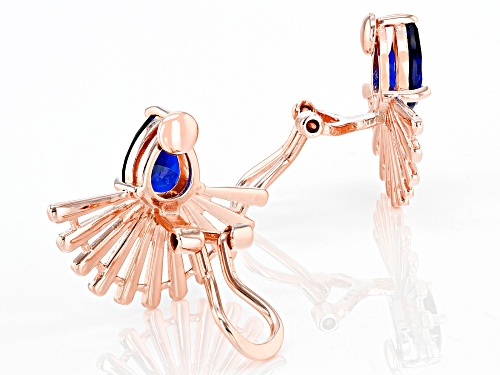 Pre-Owned 2.80ctw Pear Shape African Amethyst 18k Rose Gold Over Sterling Silver Clip-On Earrings