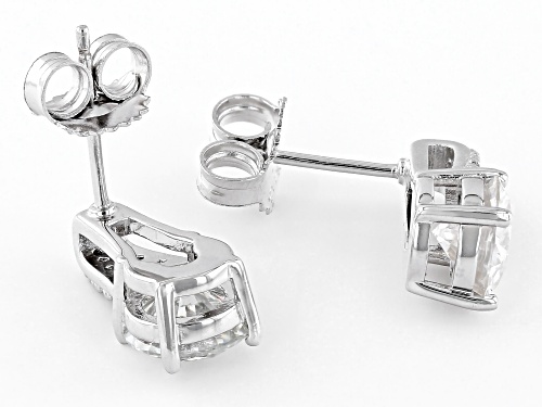 Pre-Owned MOISSANITE FIRE® 2.64CTW DEW ROUND BRILLIANT PLATINEVE® EARRINGS