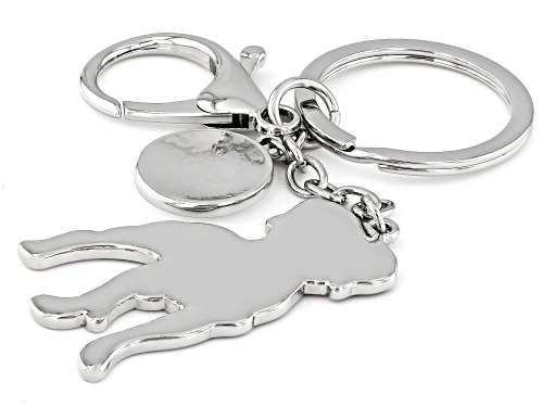 Pre-Owned Off Park® Collection Multi-Color Enamel Silver Tone Rottweiler Key Chain