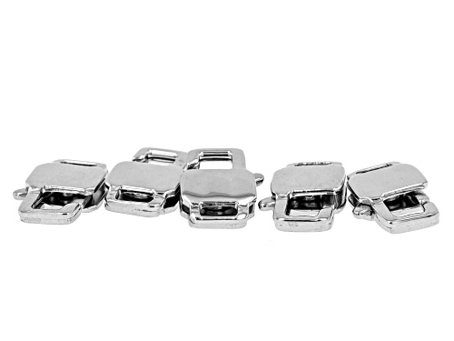 Pre-Owned Stainless Steel Square Lobster Style Clasps in 4 Styles Appx 20 Pieces