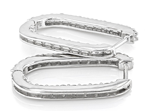 Pre-Owned Prazana® Lab-Grown Diamonds 1.30ctw White Diamond Rhodium Over Sterling Silver Earrings, H