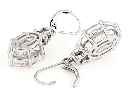 Pre-Owned 9.64ctw Danburite Rhodium Over Sterling Silver Earrings